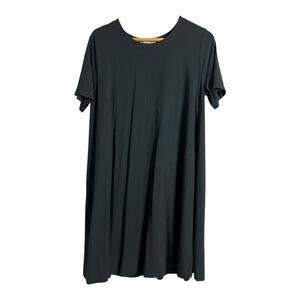 LOFT Short Sleeve Midi T-Shirt Dress Black Women's Size M Casual Everyday Chic